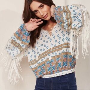 Free People macro maze ivory combo